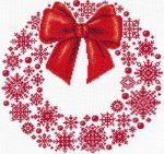 (image for) Redwork Snowflake Wreath